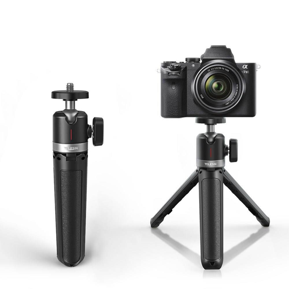 Mini Tripé e Bastão para Câmeras DSLR / Celular - Telesin