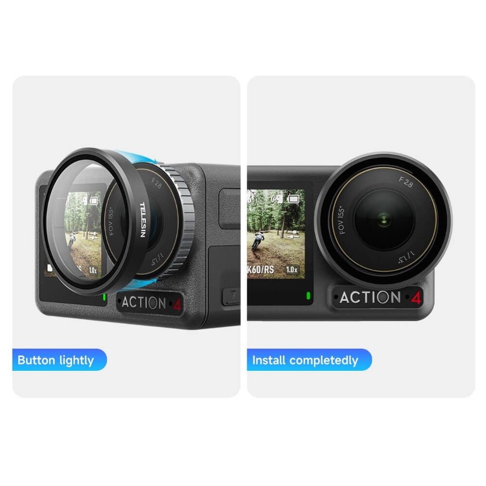 Filtro UV para Câmeras DJI Osmo Action 3 / 4 / 5 Pro - Telesin