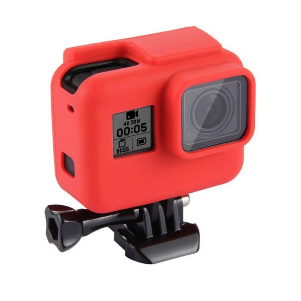 Capa Case Silicone GoPro Hero 7 6 5 Black Uso Com Frame de Montagem