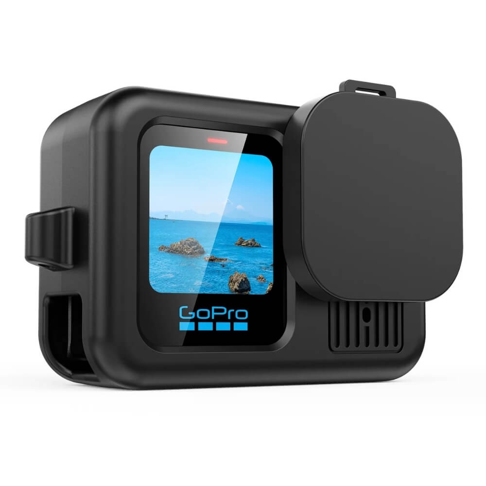 Capa de Silicone para GoPro Hero 13 Black + Tampa para Lente + Porta Cor: Preto