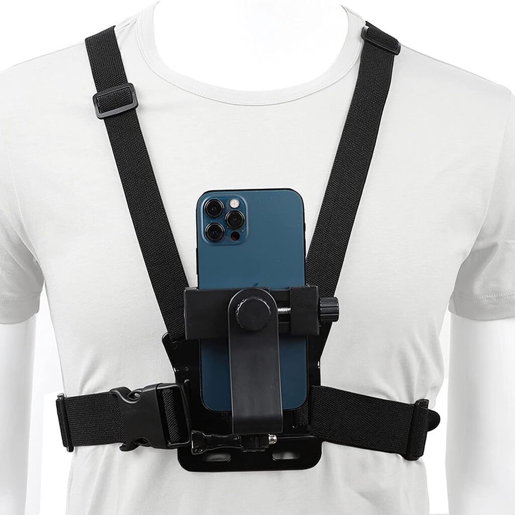 Suporte de Peito para Celular e Câmeras GoPro (2 em 1)