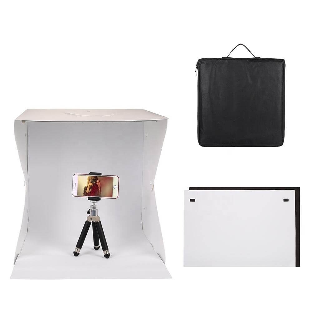 Mini Estúdio Fotográfico Portátil 30cm com Luzes de LED