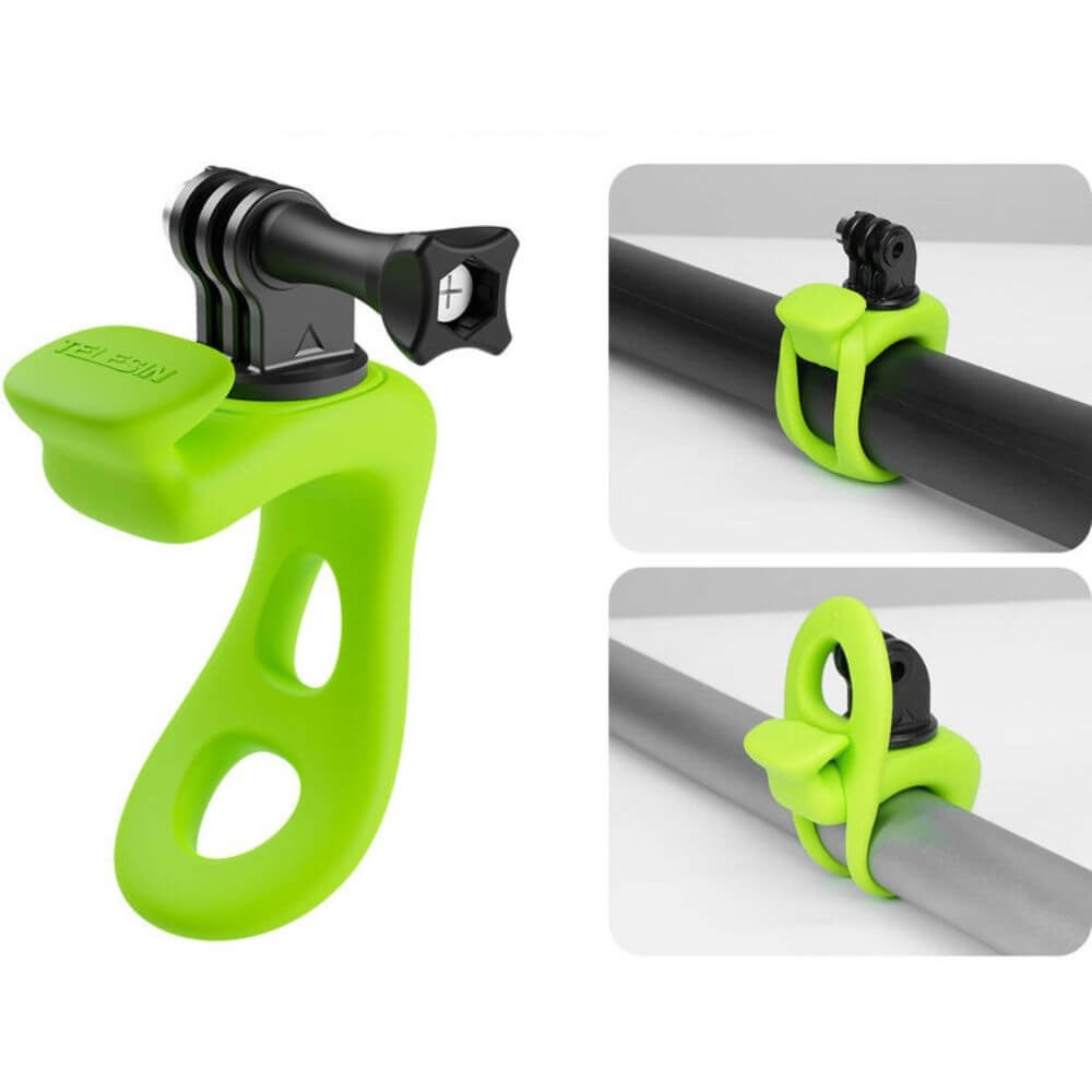 Suporte de Guidão ou Barra Tubular para GoPro Cor Verde - Telesin