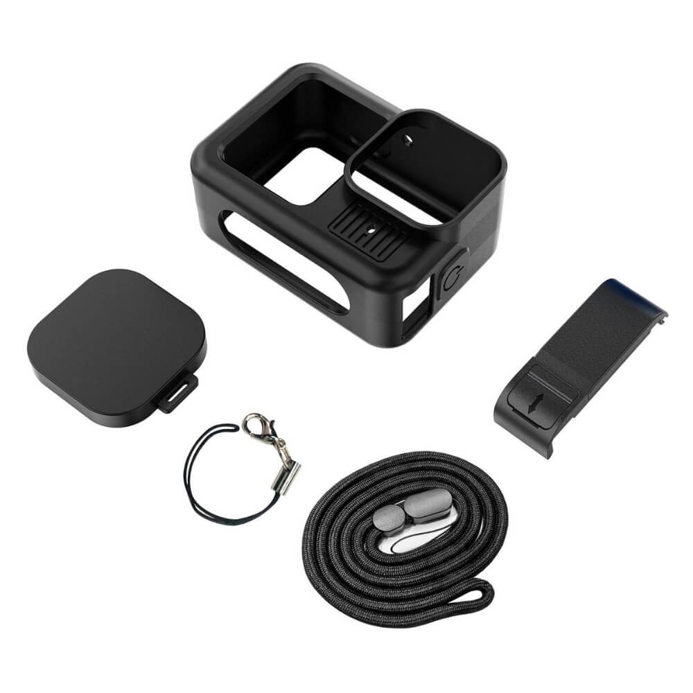 Capa de Silicone para GoPro Hero 13 Black + Tampa para Lente + Porta Cor: Preto