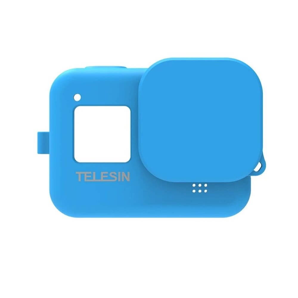 Capa de Silicone para GoPro Hero 8 Black + Cordão + Tampa - Telesin