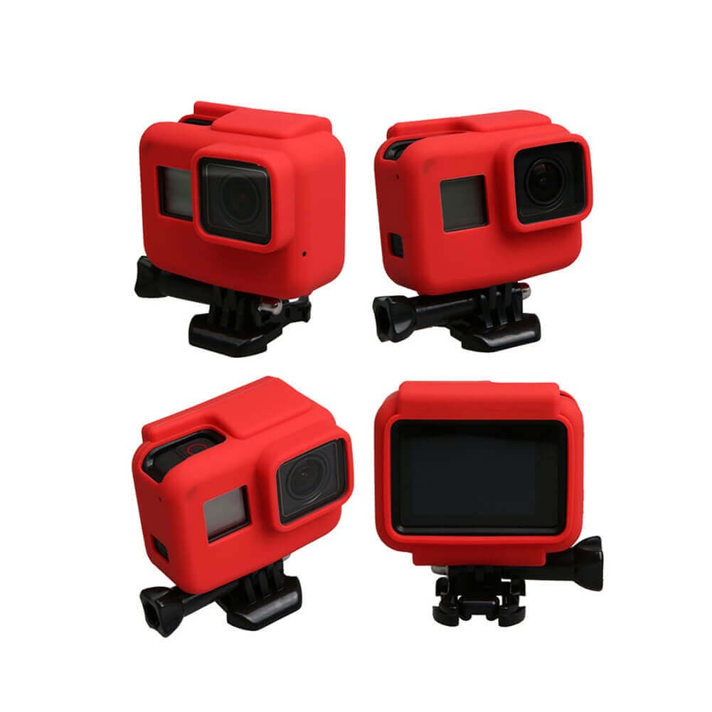 Capa Case Silicone GoPro Hero 7 6 5 Black Uso Com Frame de Montagem