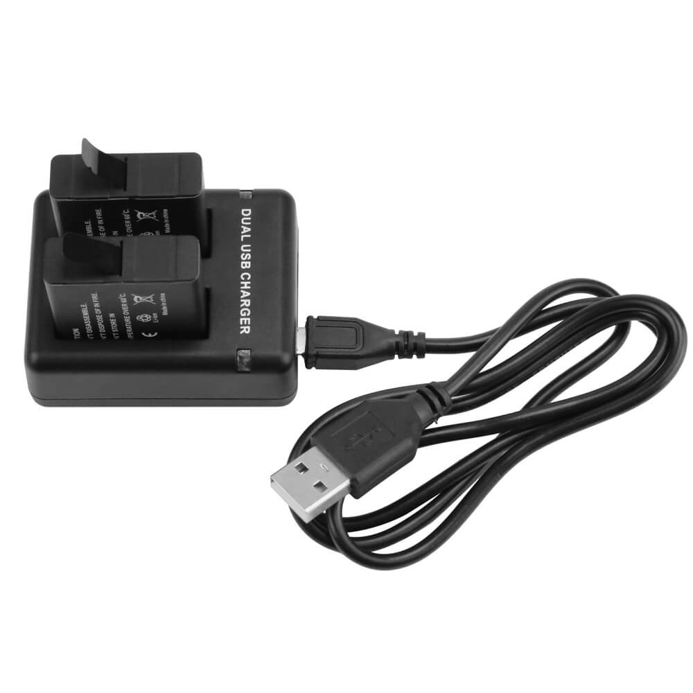 Carregador Duplo para GoPro Hero 5 6 7 8 Black e Hero 2018