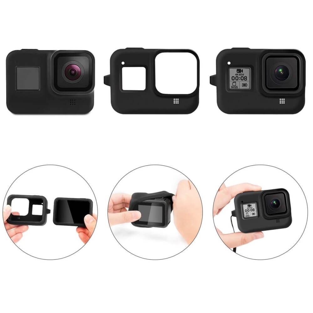 Capa de Silicone para GoPro Hero 8 Black + Cordão Ajustável