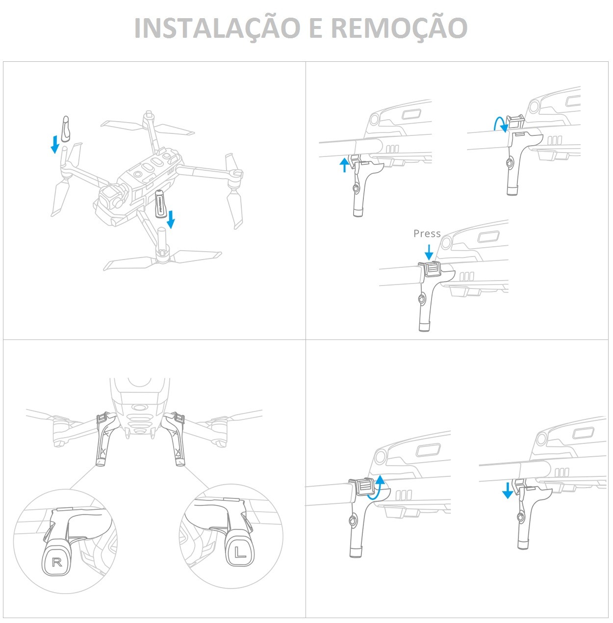Extensor de Trem de Pouso para Drone DJI Mavic 2 Pro e Zoom - Pgytech