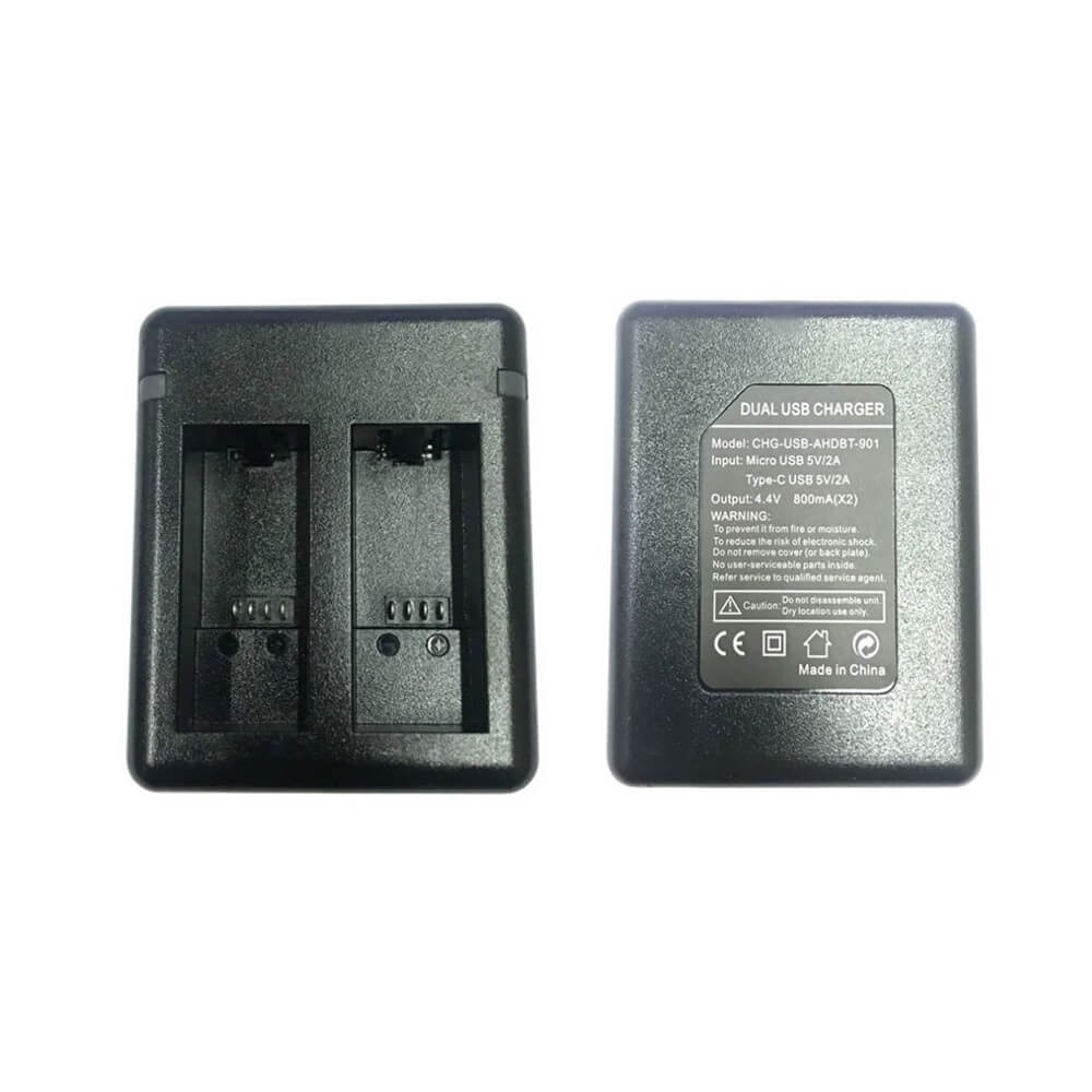Carregador Duplo para GoPro Hero 12 / 11 / 10 / 9 Black