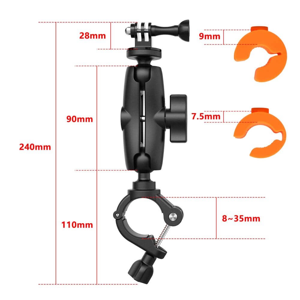 Suporte Guidão de Bike e Moto para GoPro e Câmeras Similares