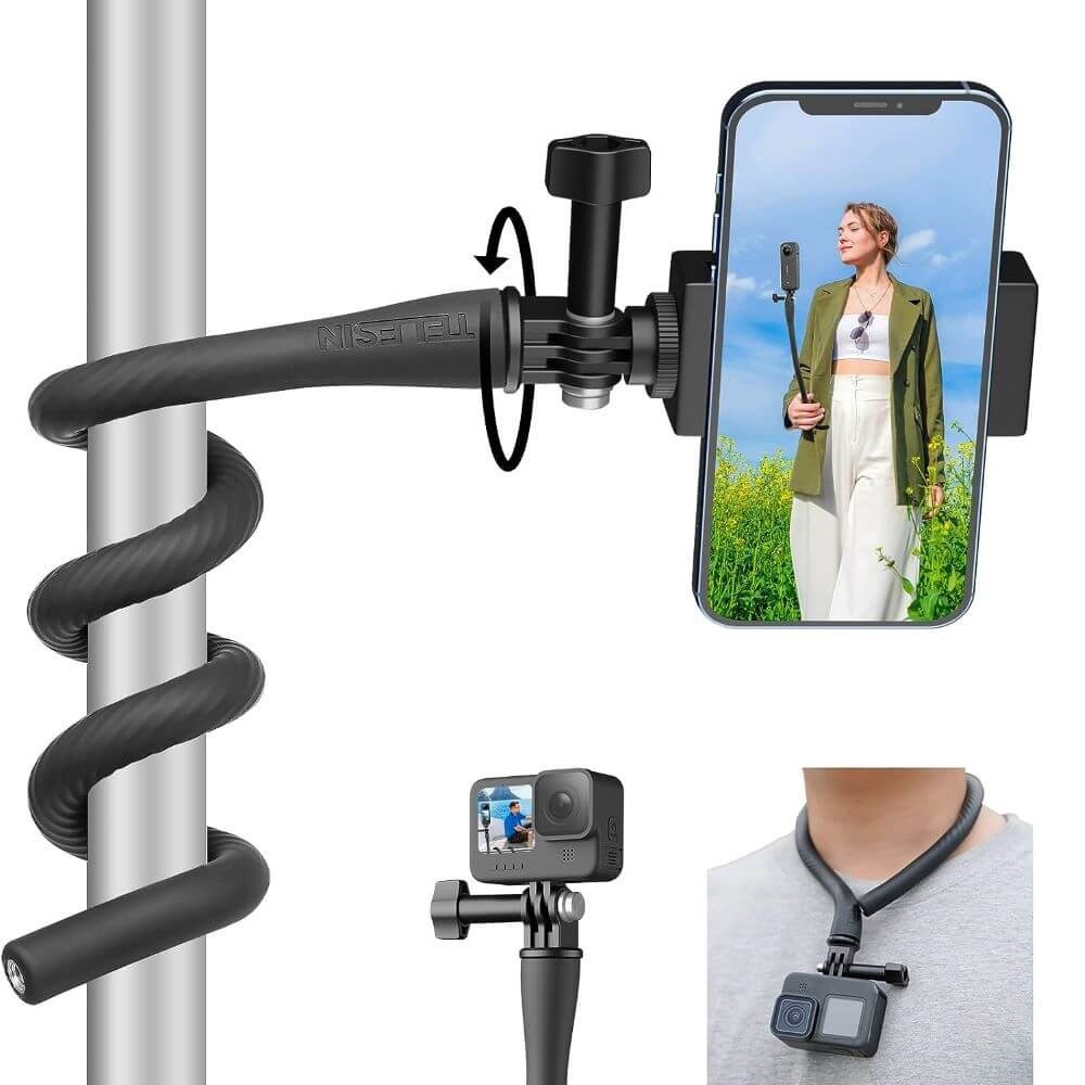 Suporte Haste Flexível para Celular e GoPro - Telesin