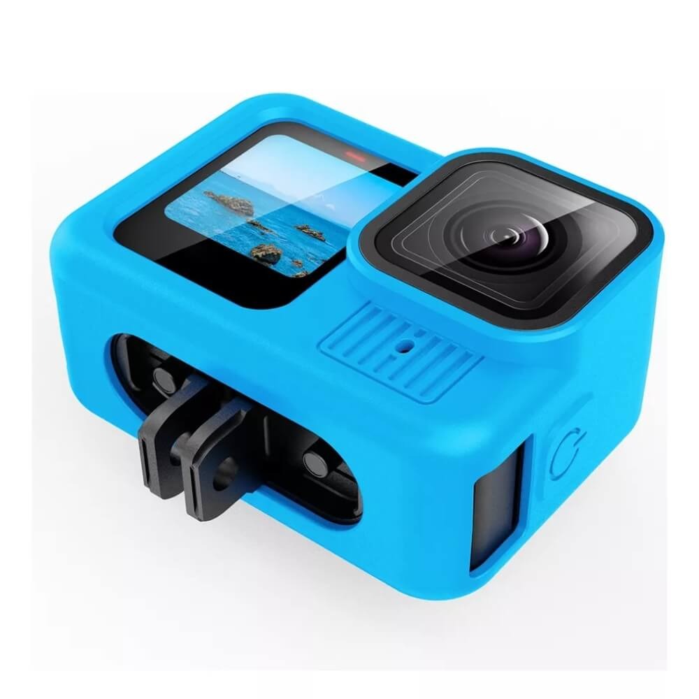 Capa de Silicone para GoPro Hero 13 Black + Tampa para Lente Cor: Azul