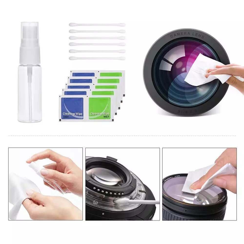 Kit de Acessórios de Limpeza para Lentes / Câmeras + Estojo