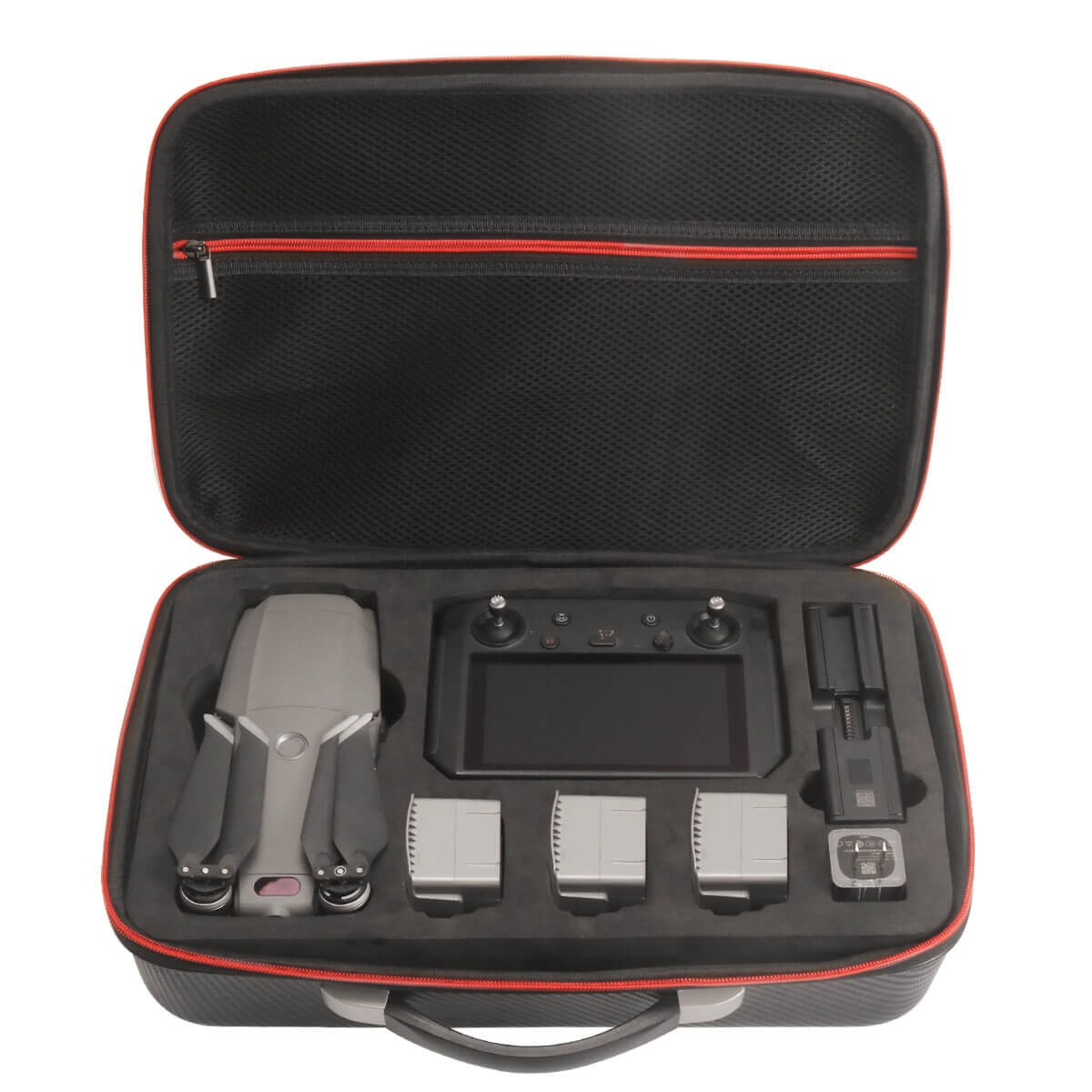 Maleta Para Drone DJI Mavic 2 Pro e Zoom - Cor Preto e Vermelho