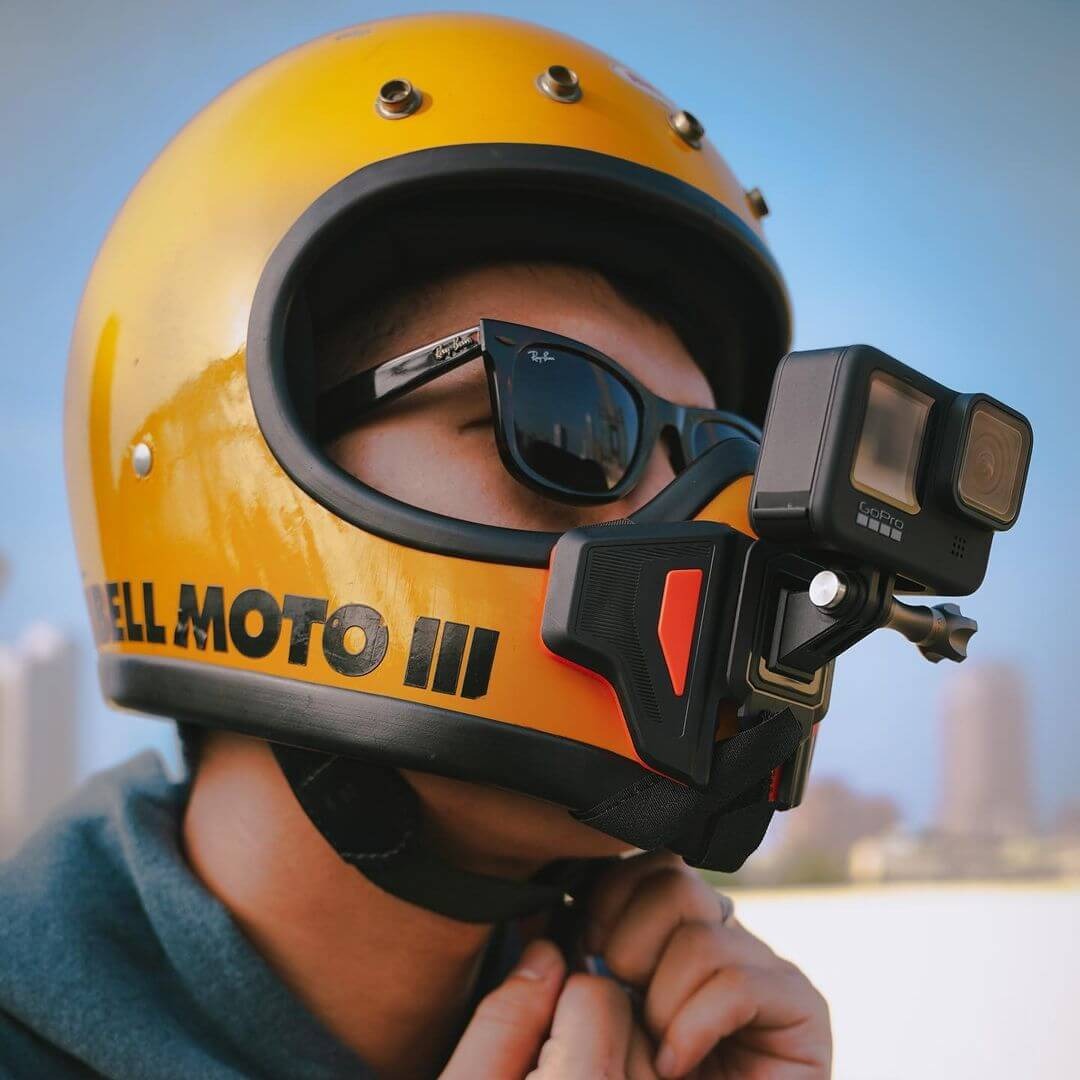 Suporte de Capacete Queixo para GoPro e Câmeras Similares - Telesin
