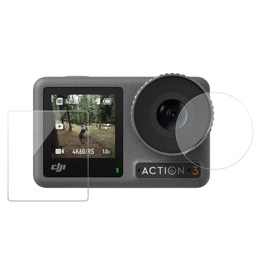 Película de Vidro para Câmera DJI Osmo Action 3 e 4 - Telesin