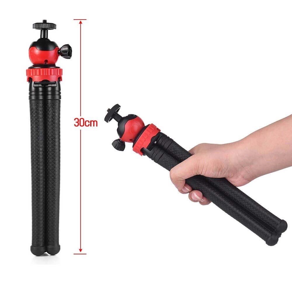 Tripé Flexível para Celular / GoPro / Câmeras DSLR + Controle Remoto Bluetooth