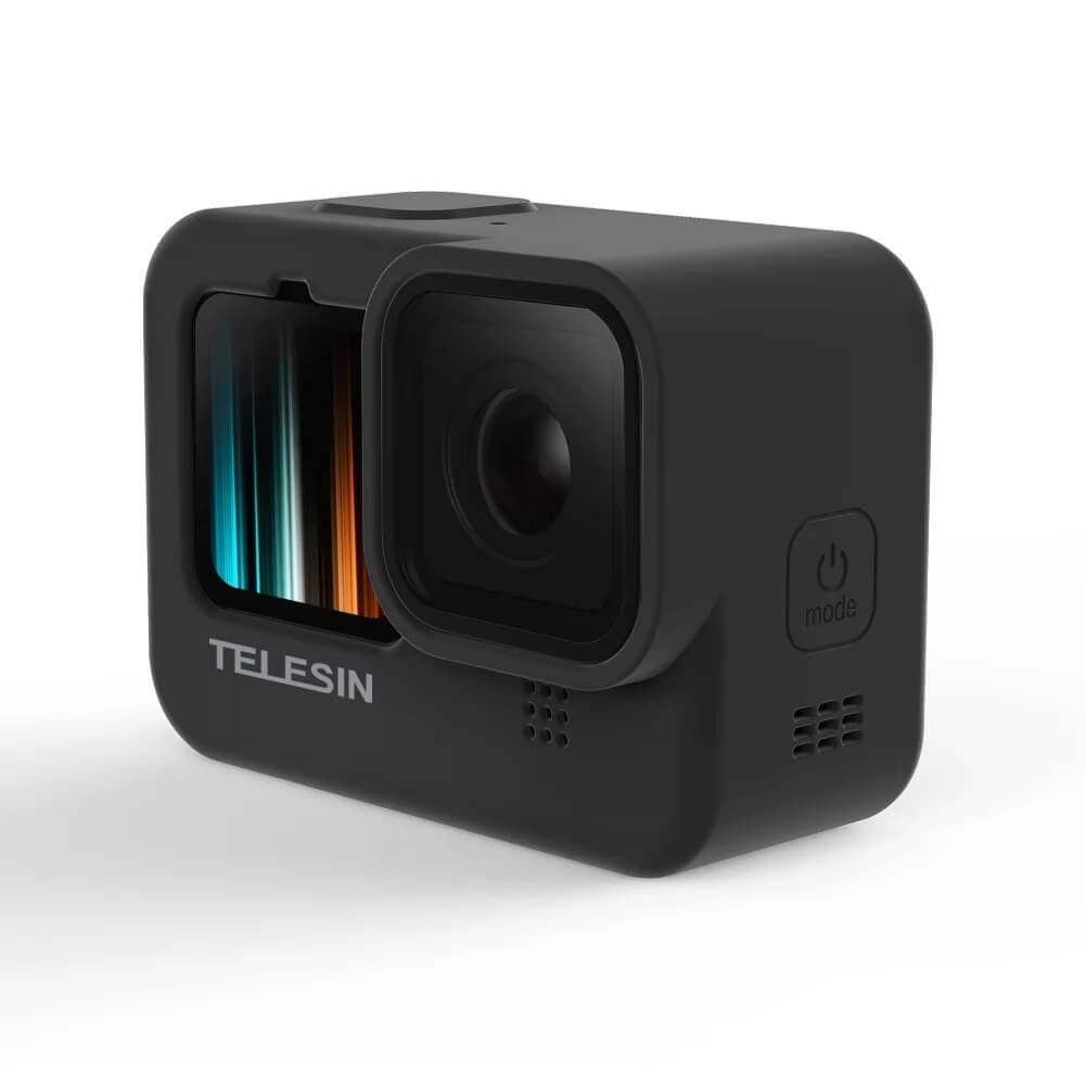 Capa de Silicone para GoPro Hero 12 / 11 / 10 / 9 Black + Cordão + Tampa - Telesin