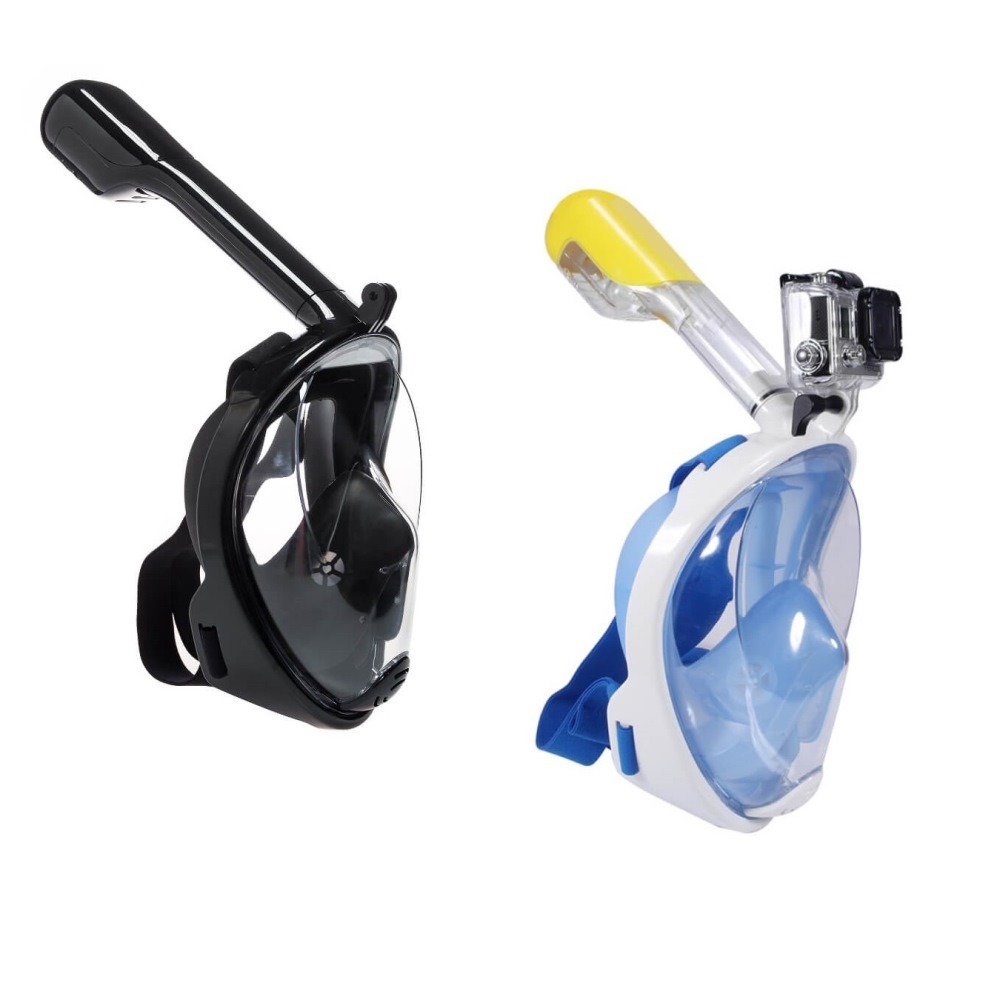 Máscara Mergulho Livre Snorkeling Full Face para GoPro Tamanho S/M