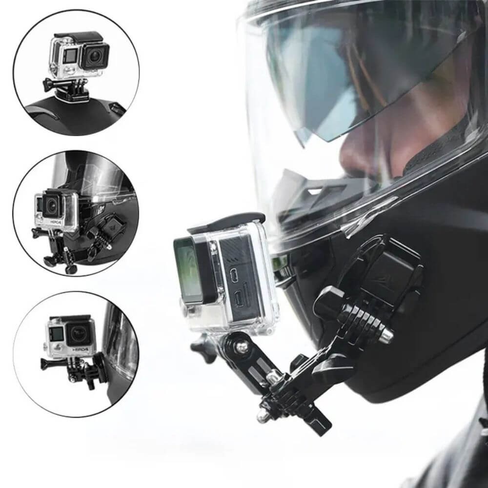 Suporte de Capacete Articulado para GoPro e Câmeras Similares