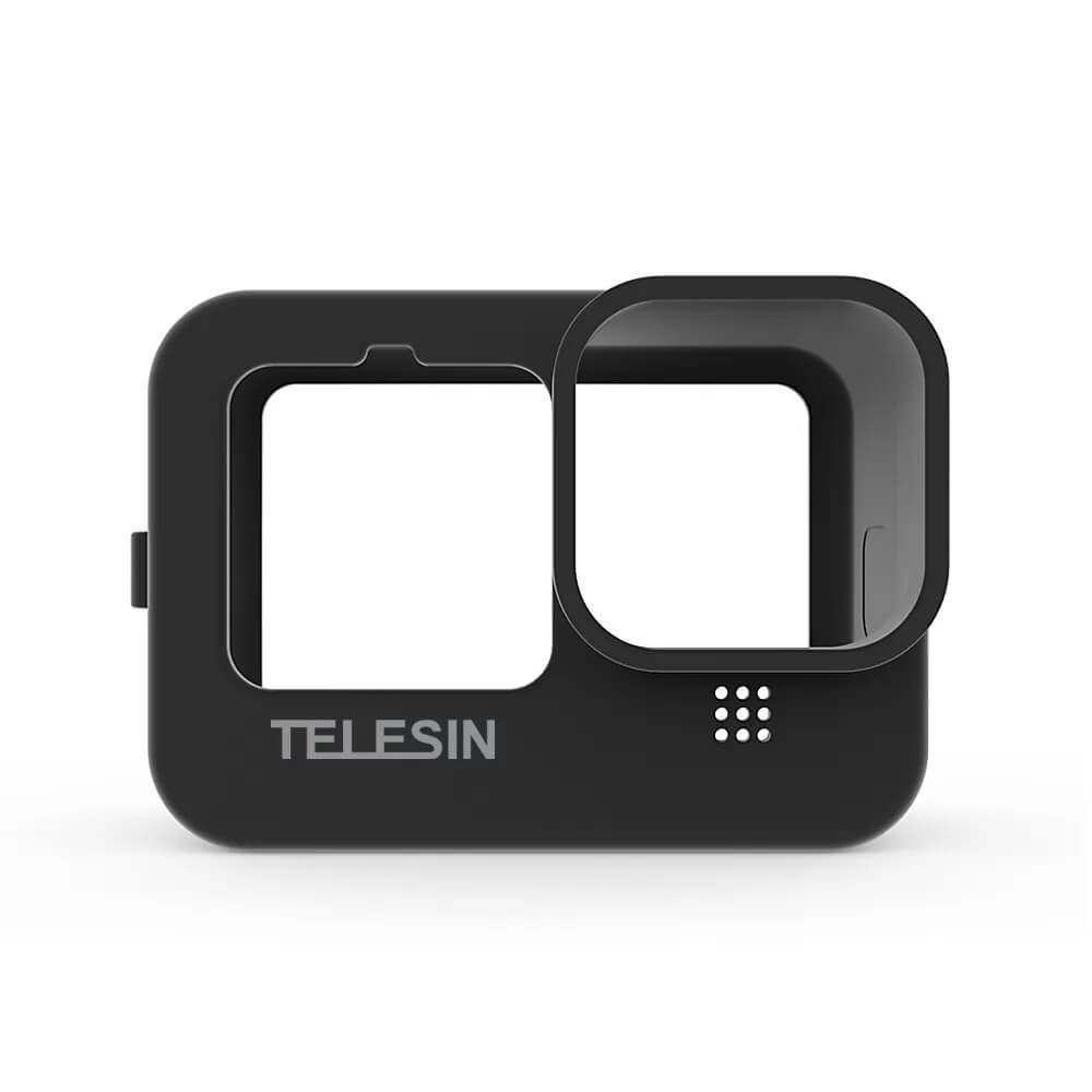 Capa de Silicone para GoPro Hero 12 / 11 / 10 / 9 Black + Cordão + Tampa - Telesin