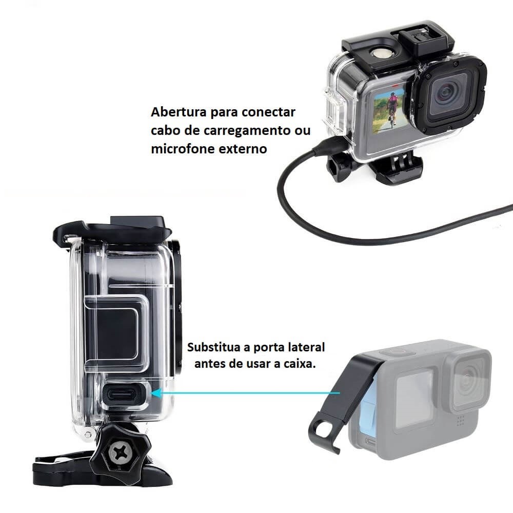 Case de Proteção com Abertura para GoPro Hero 13 / 12 / 11 / 10 / 9 Black