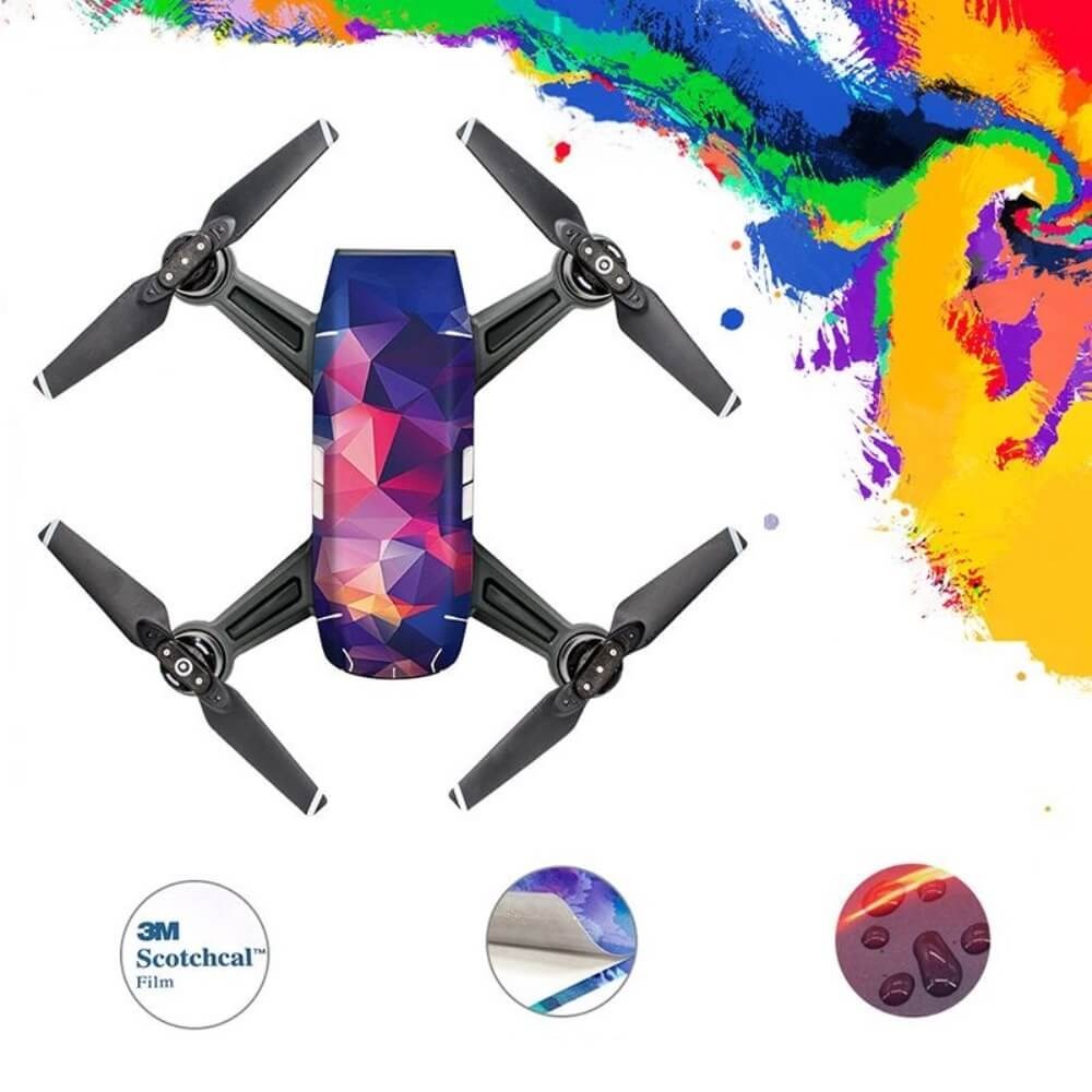 Conjunto 4 Adesivos Decorativos para Drone DJI Spark - Pgytech