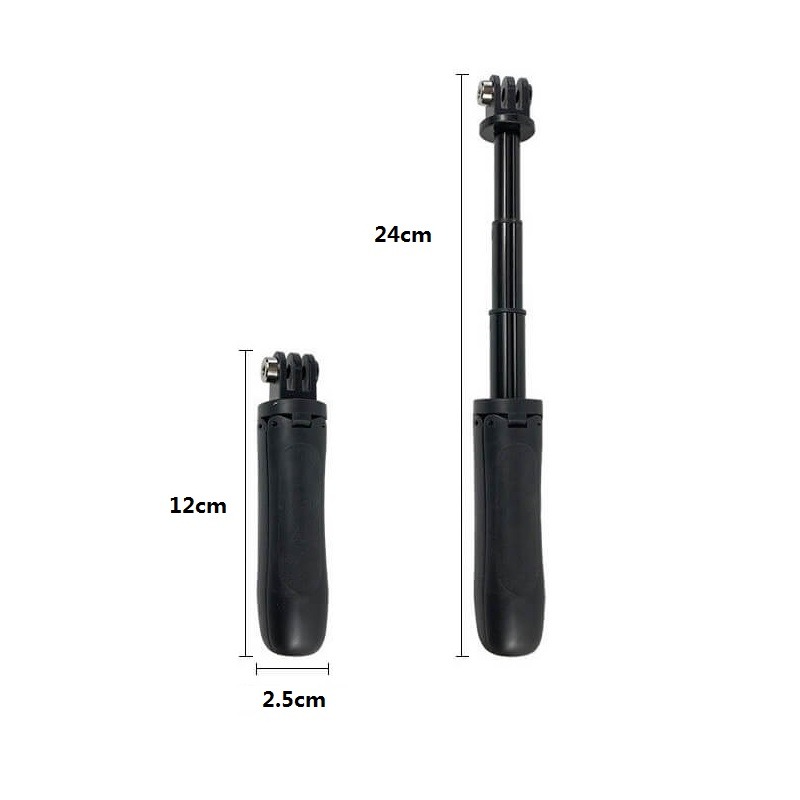 Mini Bastão de Mão Tripé para GoPro e Câmeras Compactas