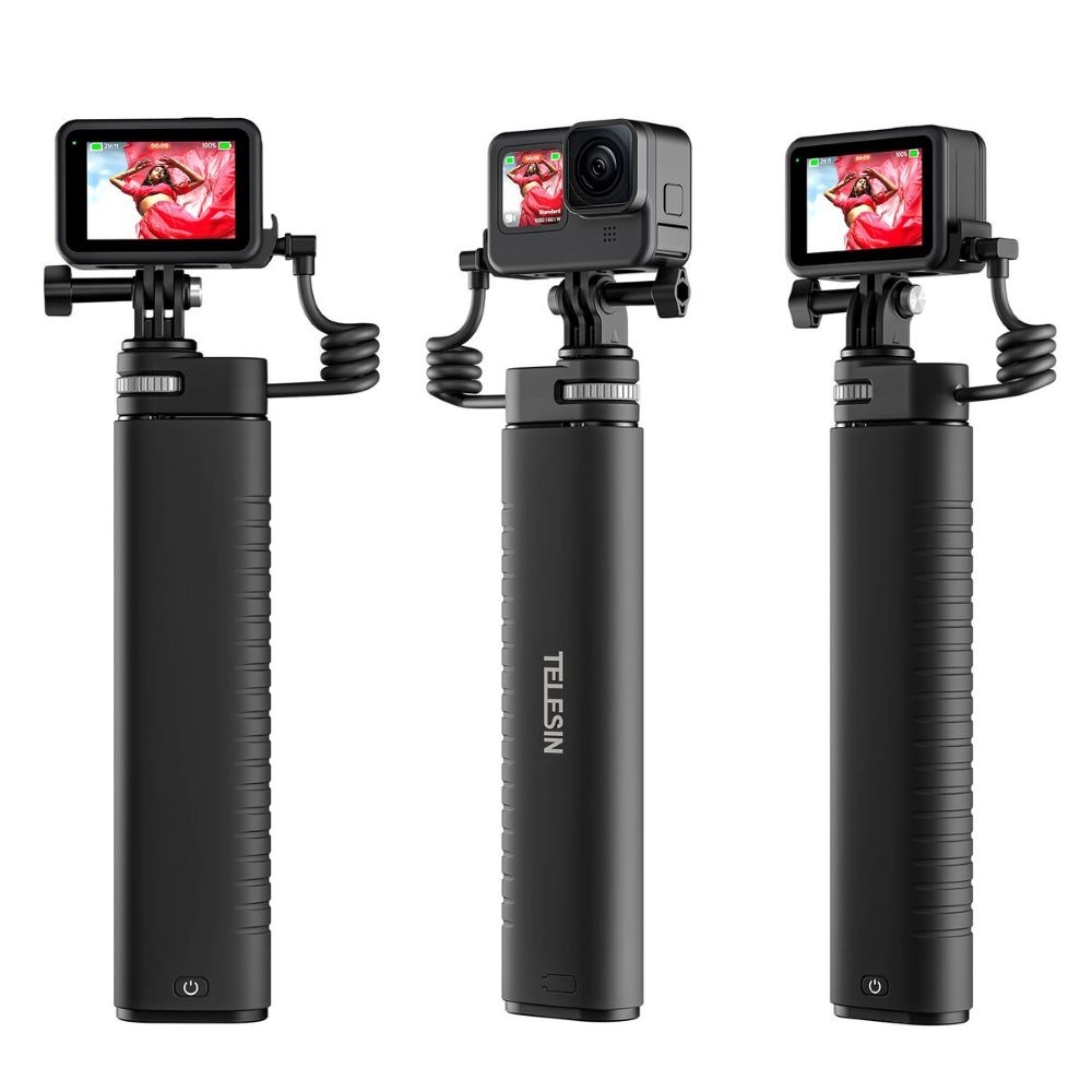 Bastão Extensor com Power Bank Integrado 10000mAh para GoPro - Telesin