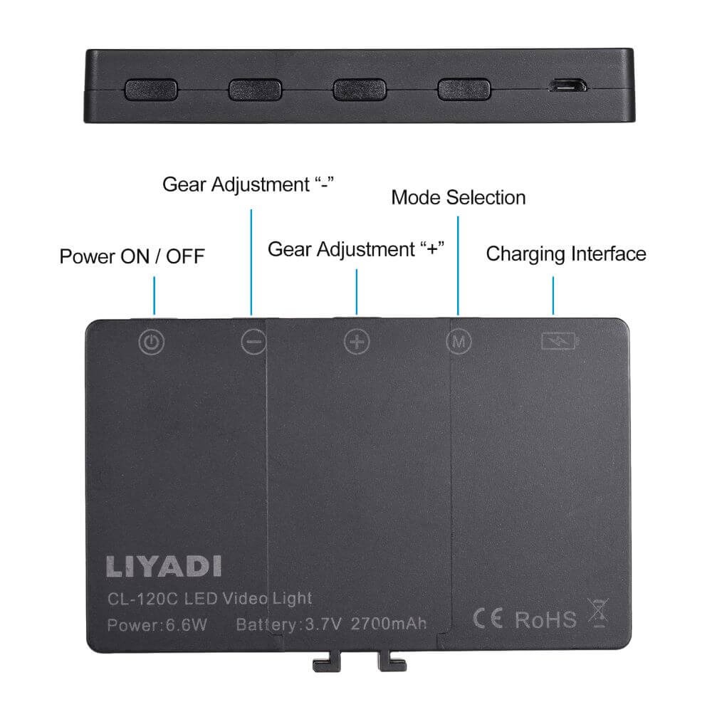 Iluminador de Led RGB para Câmeras DSLR / Celular - Liyadi