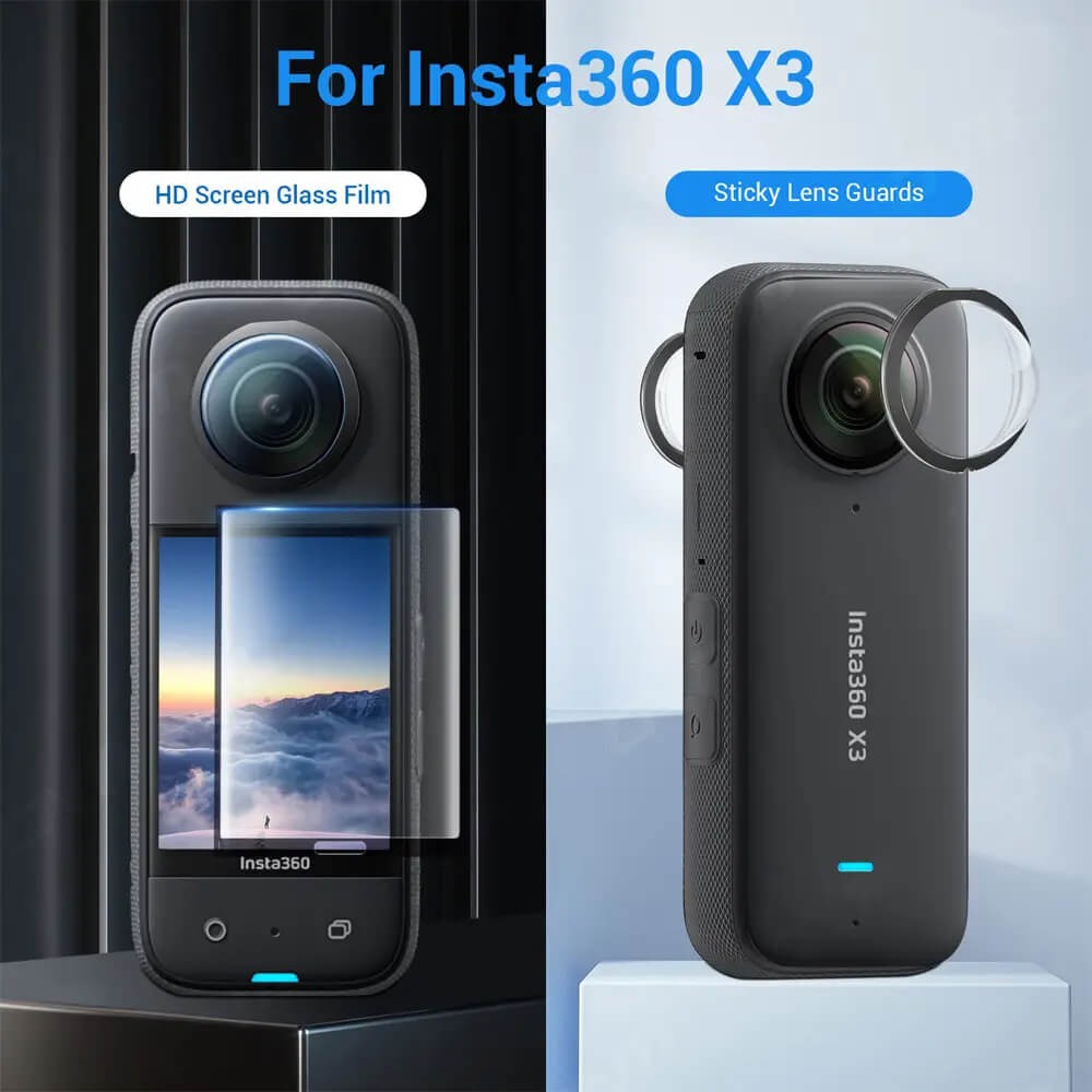 Protetores de Lente + Películas para Tela da Câmera Insta360 One X3