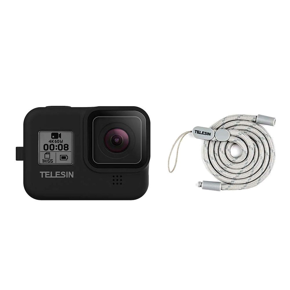 Capa de Silicone para GoPro Hero 8 Black + Cordão Ajustável Telesin