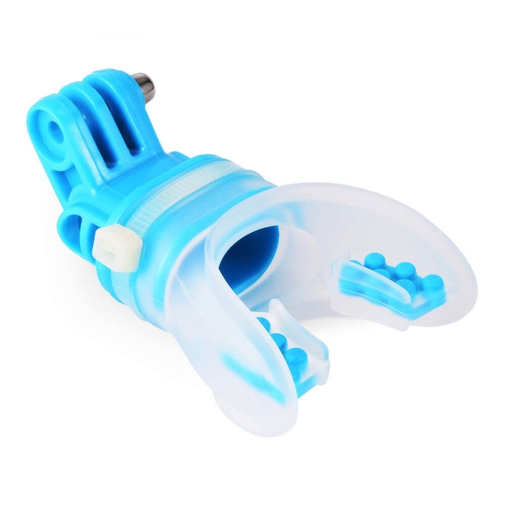 Suporte de Boca com Boia para GoPro e Câmeras Similares - Telesin Cor Azul