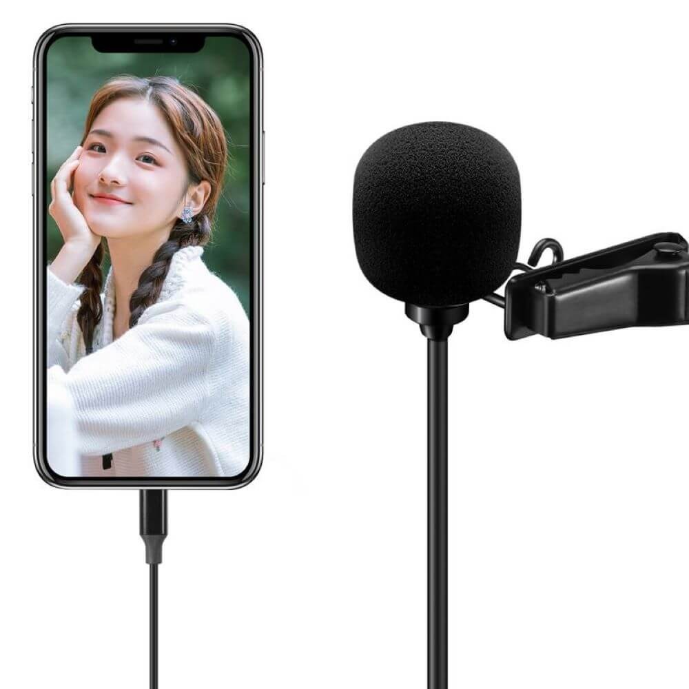 Microfone de Lapela para Celular e Tablet com Entrada USB-C - Sairen S-Lav L2