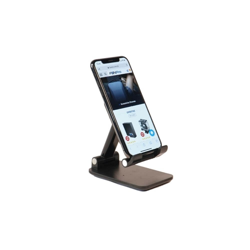 Suporte de Mesa Universal para Tablet e Celular - Cor Preto