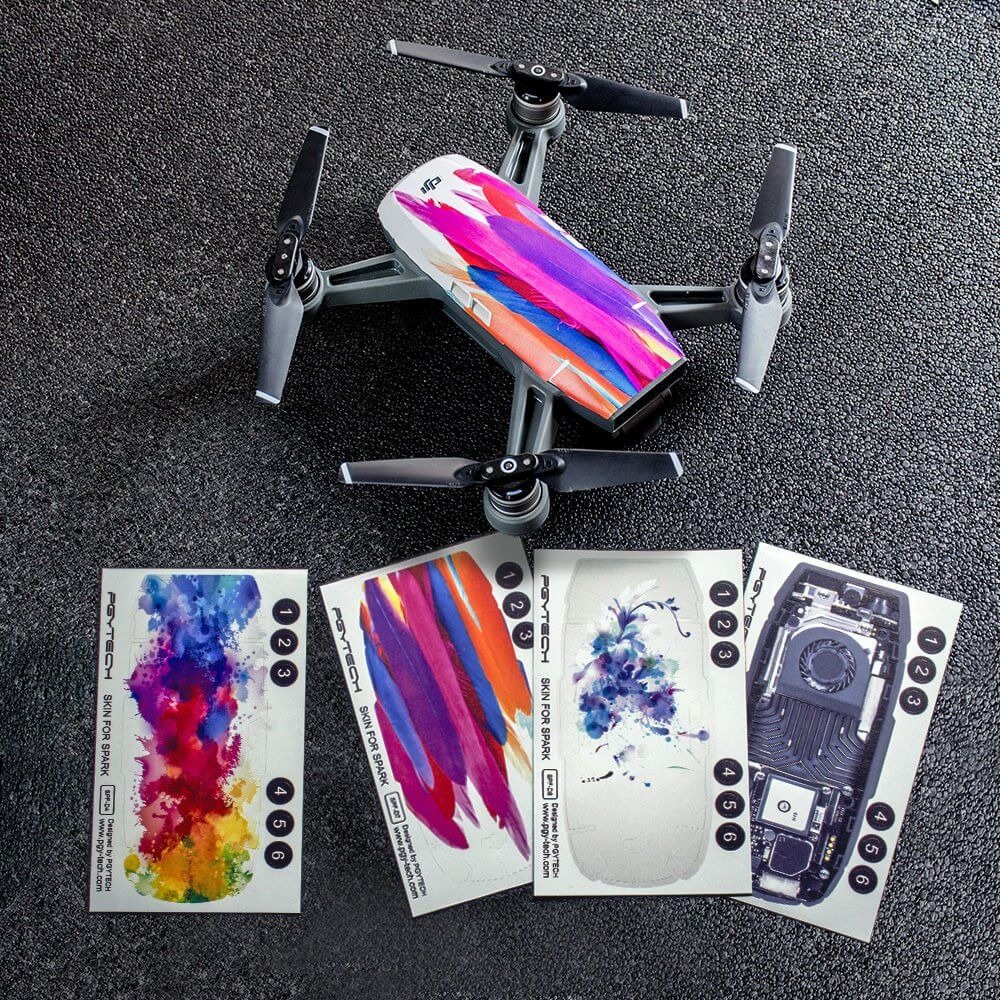 Conjunto com 4 Adesivos Decorativos Drone DJI Spark - Pgytech