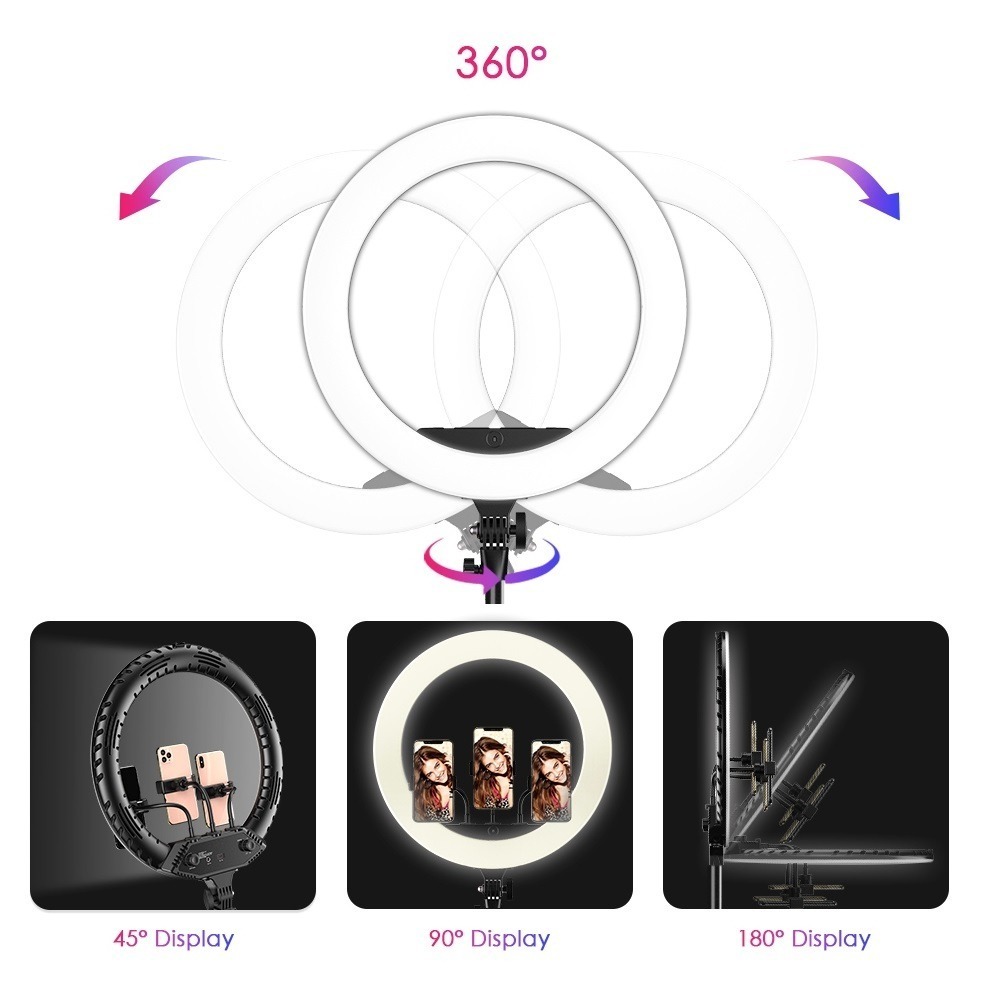 Iluminador Circular de Led Ring Light 45cm com Tripé de 2m - Apexel