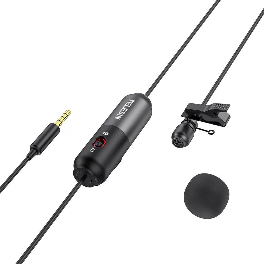 Microfone de Lapela para Câmeras e Celular - Telesin