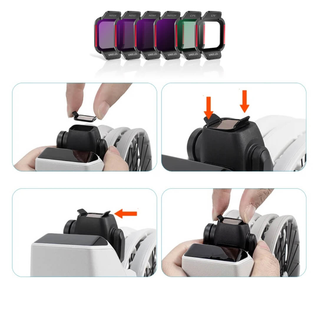 Kit de Filtros CPL / UV / ND16 / 32 / 64 / 128 para Drone DJI Flip - StartRC