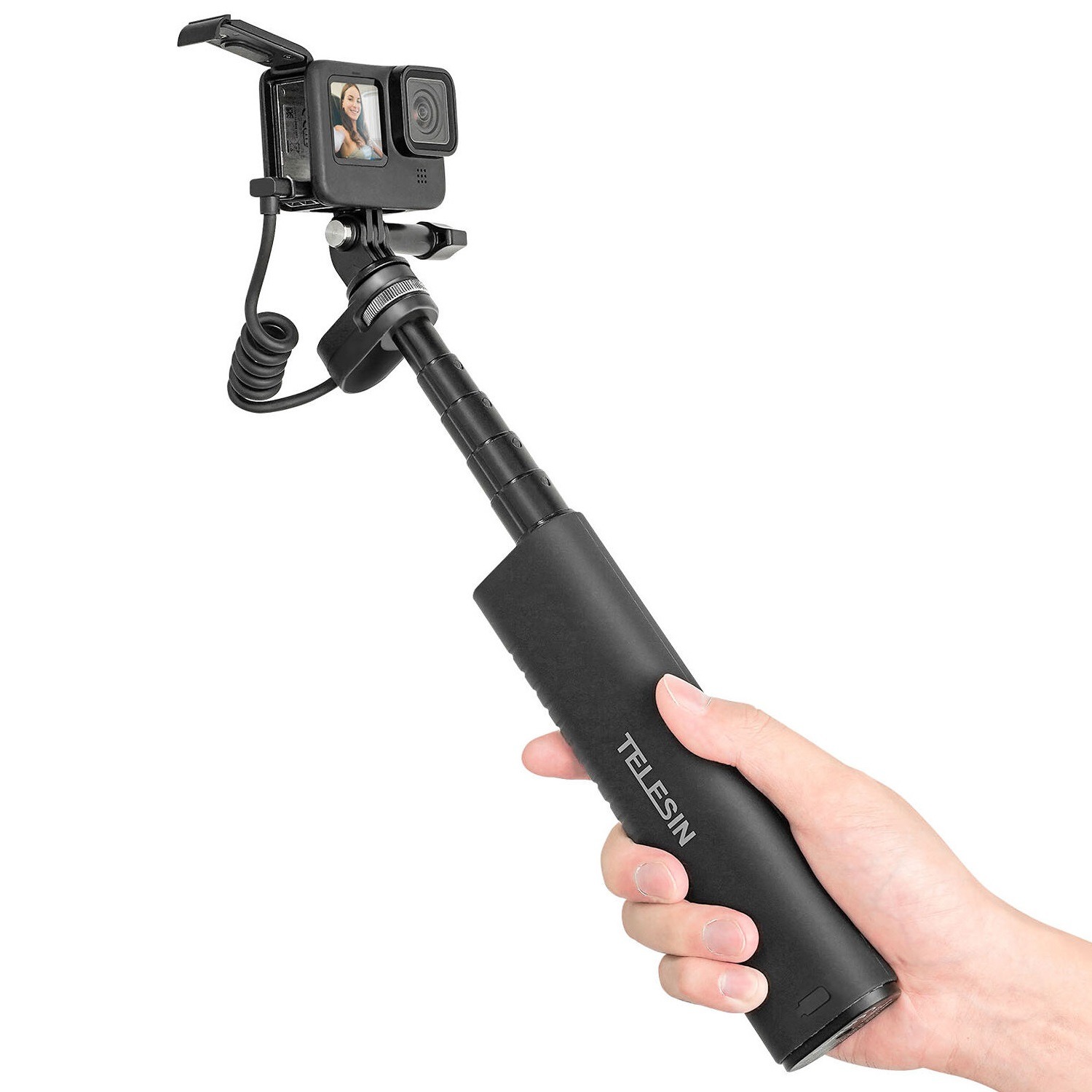 Bastão Extensor com Power Bank Integrado 10000mAh para GoPro - Telesin