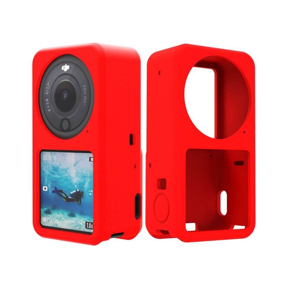 Capa de Silicone para DJI Action 2 (Combo) - Telesin Cor Vermelho