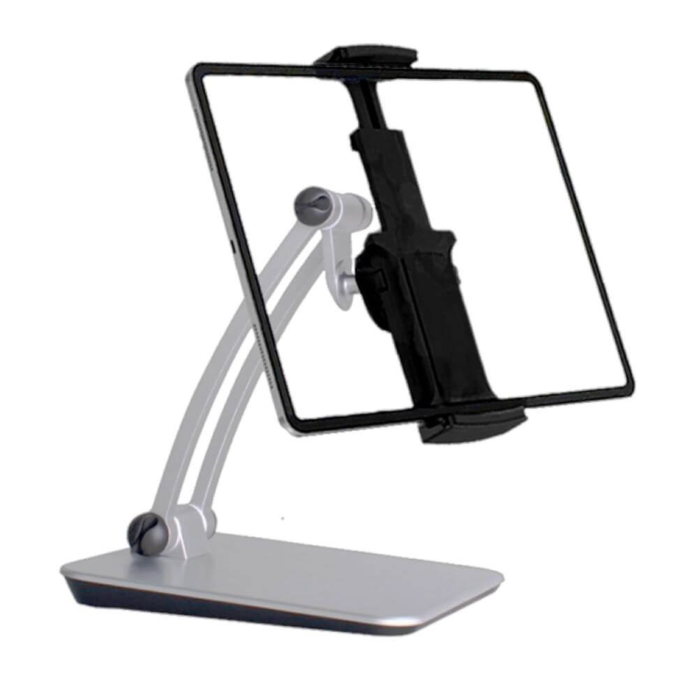Suporte Base de Mesa para Tablet e Celular - Cor Prata