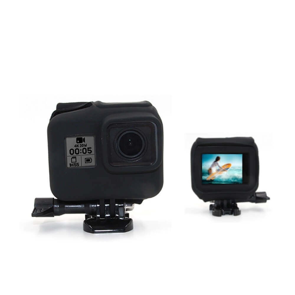 Capa Case Silicone GoPro Hero 7 6 5 Black Uso Com Frame de Montagem