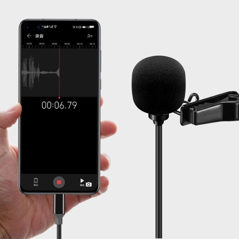 Microfone de Lapela para Celular e Tablet com Entrada USB-C - Sairen S-Lav L2