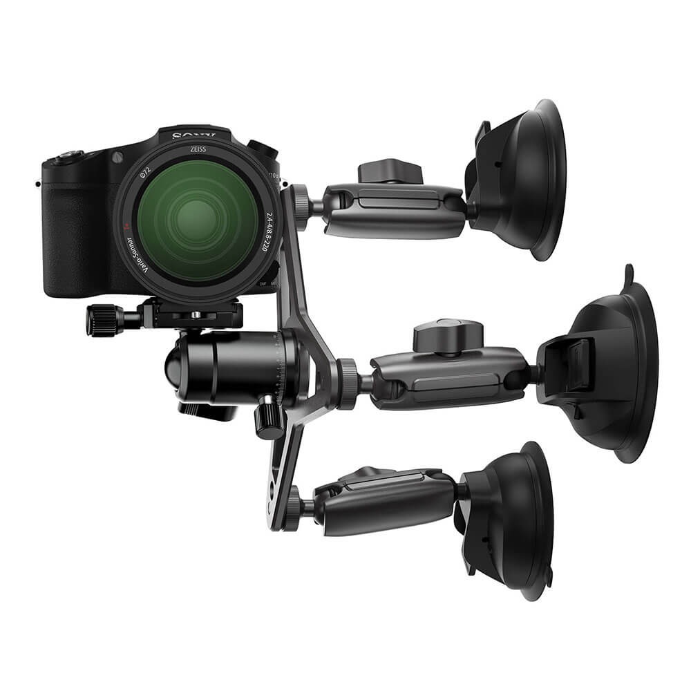Suporte Ventosa Tripla para GoPro e Câmeras Similares - Telesin