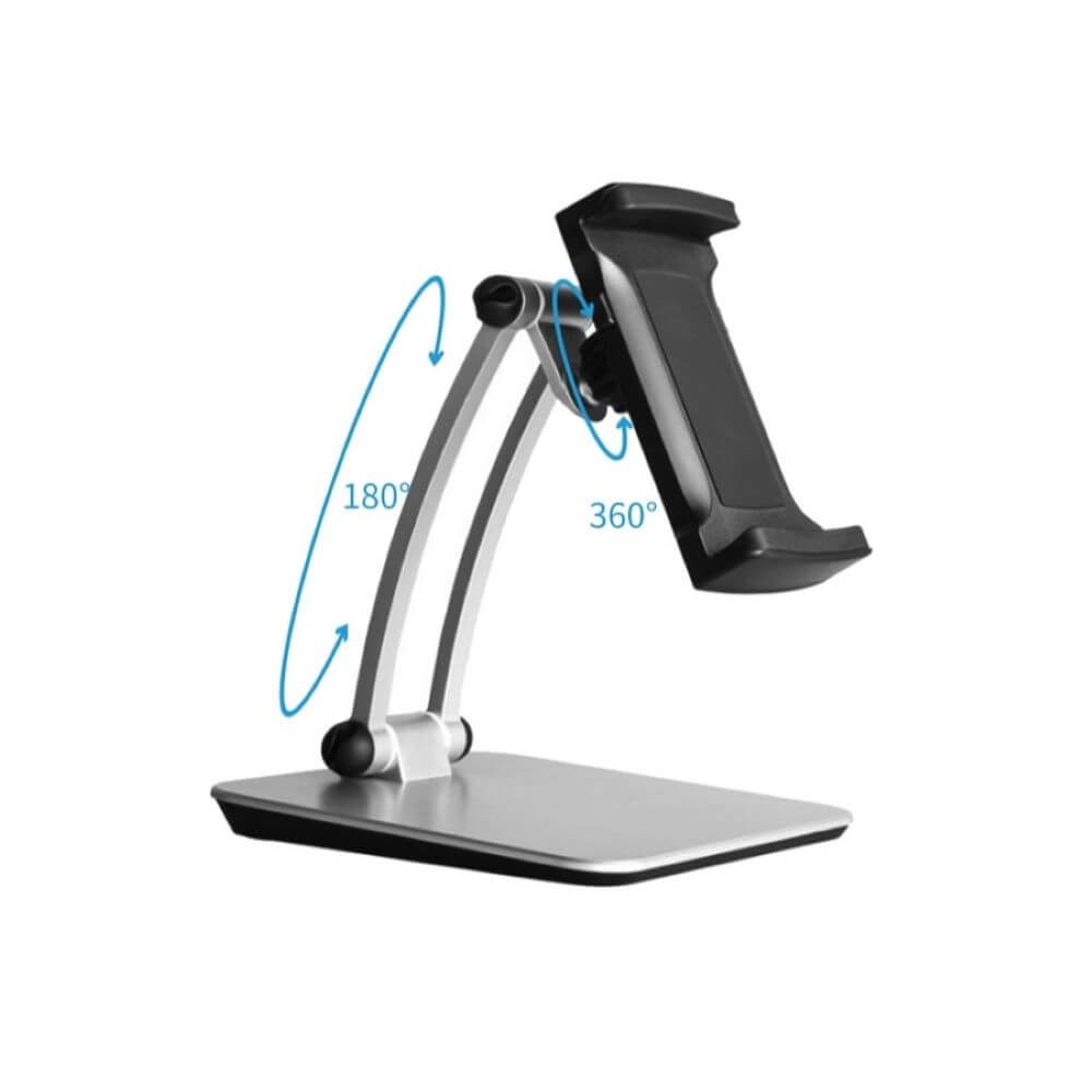 Suporte Base de Mesa para Tablet e Celular - Cor Prata