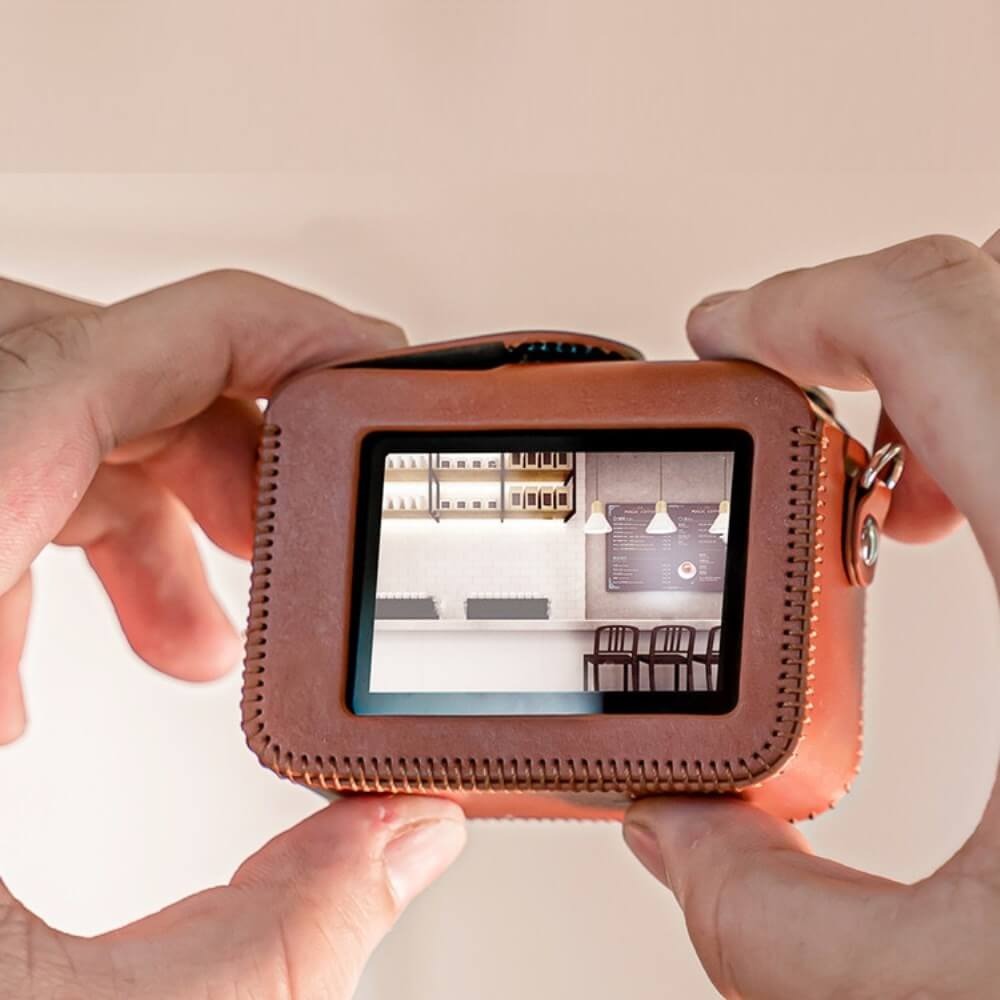 Case GoPro Hero 8 Black em Couro Sintético com Cordão Pescoço Telesin