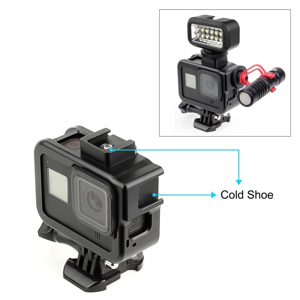 Suporte Frame para GoPro Hero 8 Black com Encaixe para Led e Microfone