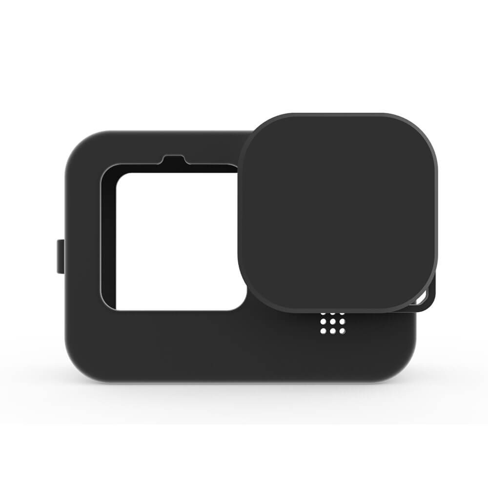 Capa de Silicone GoPro Hero 12 / 11 / 10 / 9 Black + Tampa para Lente + Cordão